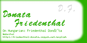 donata friedenthal business card